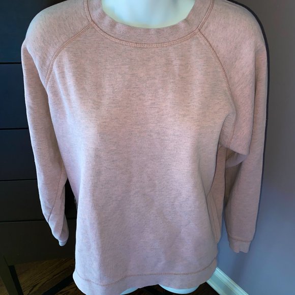 Topshop Crew Neck Sweatshirt, Light Pink with Subtle Gray Heathered EUC - Picture 1 of 5